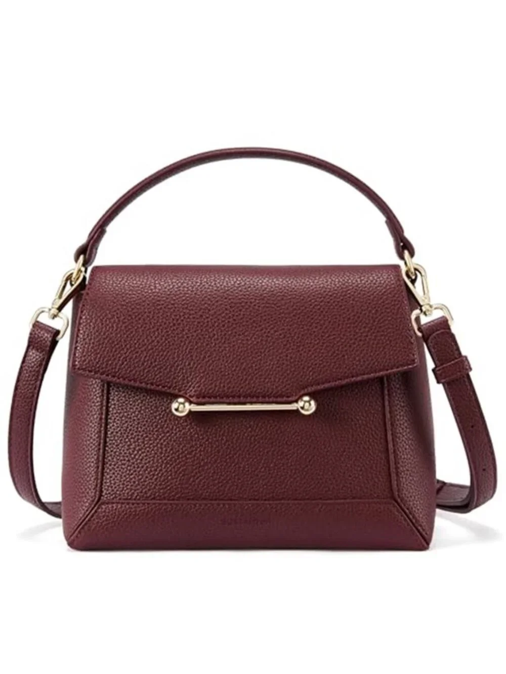 Red Vegan Leather Crossbody Bag Magnetic Flap Shoulder Purse Top Handle Vintage
